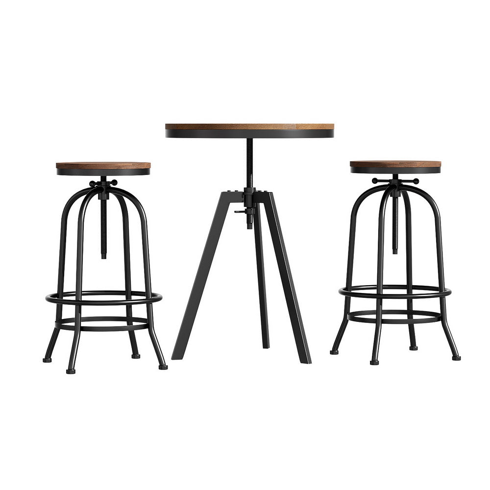 Bar Table Stools Set Dining Desk Industrial Kitchen Chairs Cafe Pub