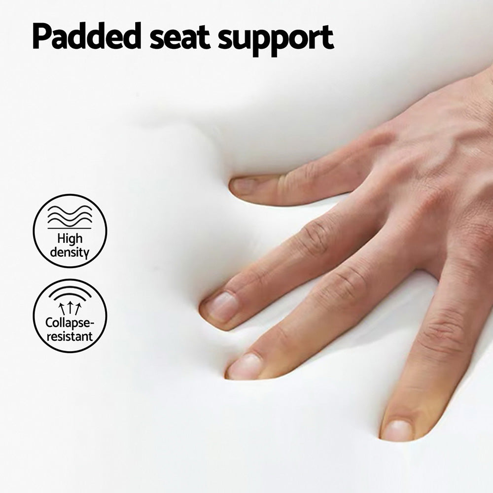 2x Bar Stools Kitchen Counter Rattan Chairs PU Leather Padding