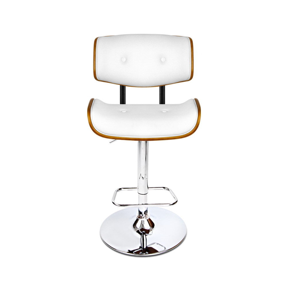 Bar Stools Gas Lift Leather White