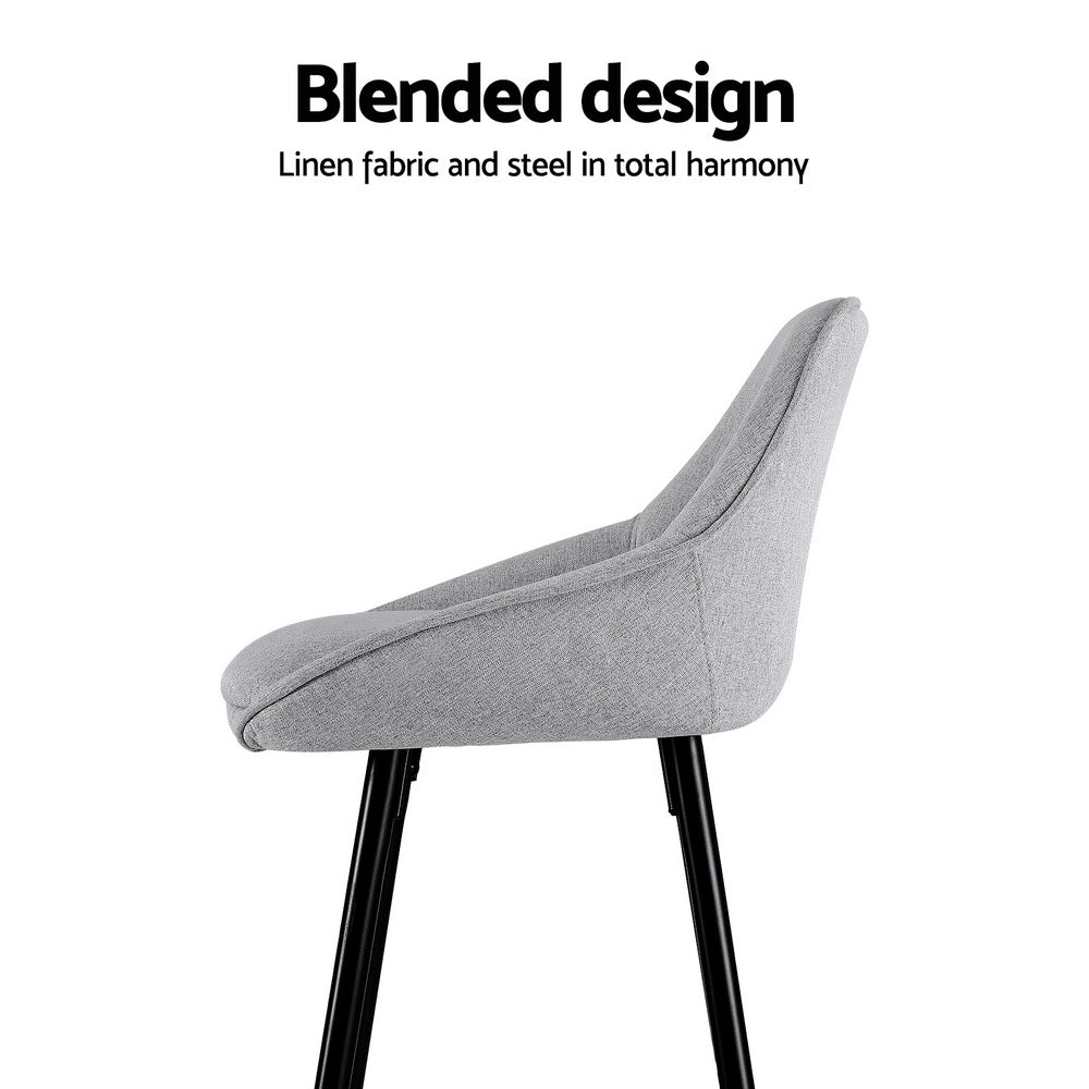 2x Bar Stools Upholstered Stool Counter Seat Kitchen Dining Chairs