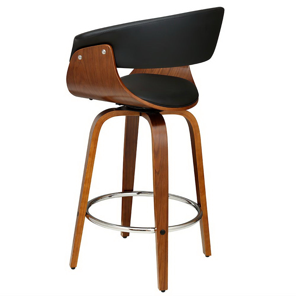 Bar Stools Swivel PU Seat Wooden