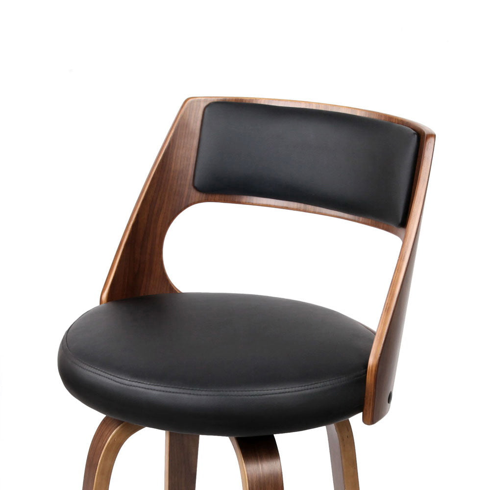 2x Bar Stools Swivel Leather Chair 65cm