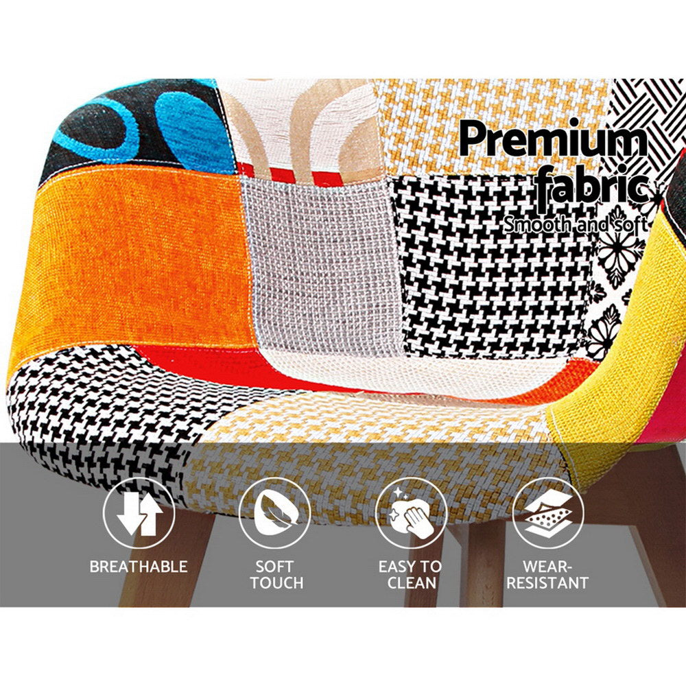 Dining Chairs Set of 4 Fabric Retro Replica DSW