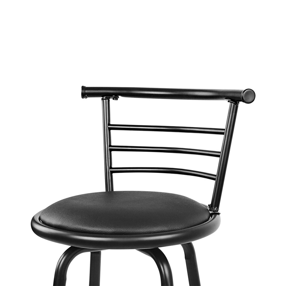 2x Bar Stools Swivel Leather Padded Metal