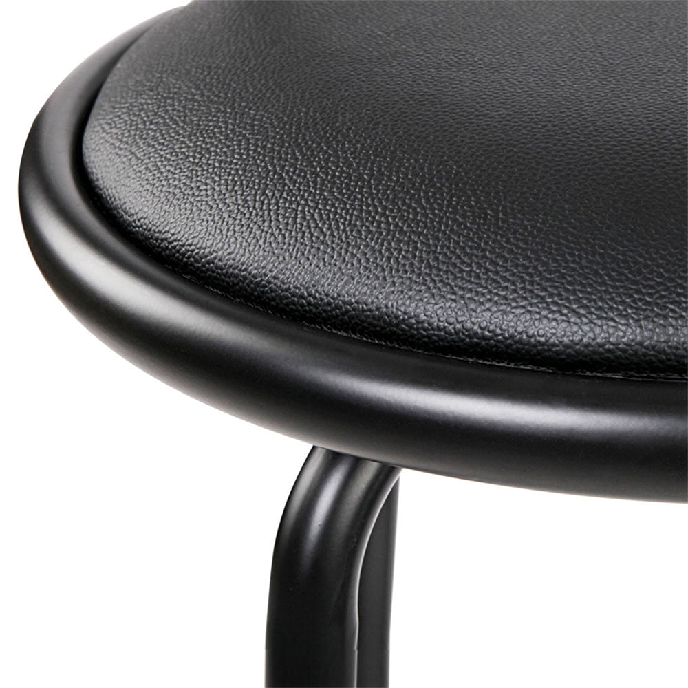 2x Bar Stools Swivel Leather Padded Metal