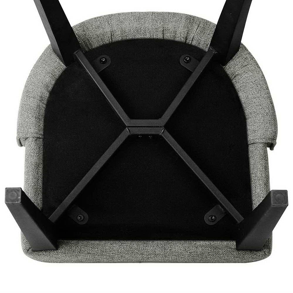 Dining Chairs Set of 2 Linen Fabric Grey