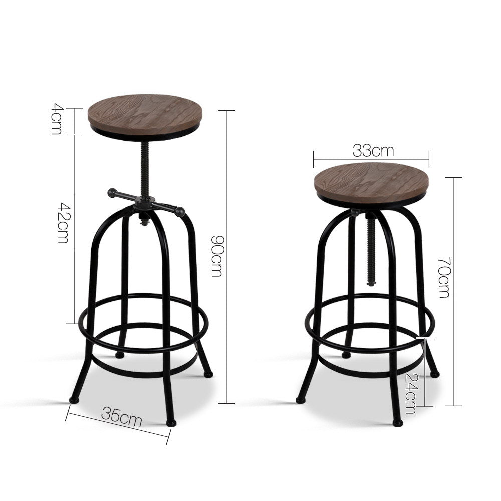 Bar Stools Adjustable Wood Chairs
