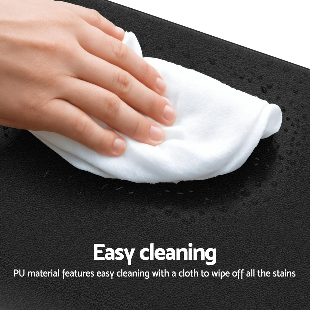 A Set of 4 Metal Bar Stools PU Seat Dining Counter Chairs