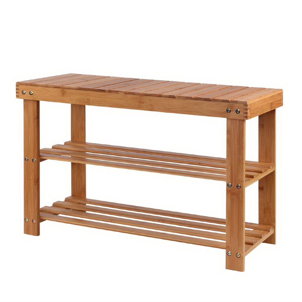 Shoe Rack Shoe Bench 10 Pairs Bamboo