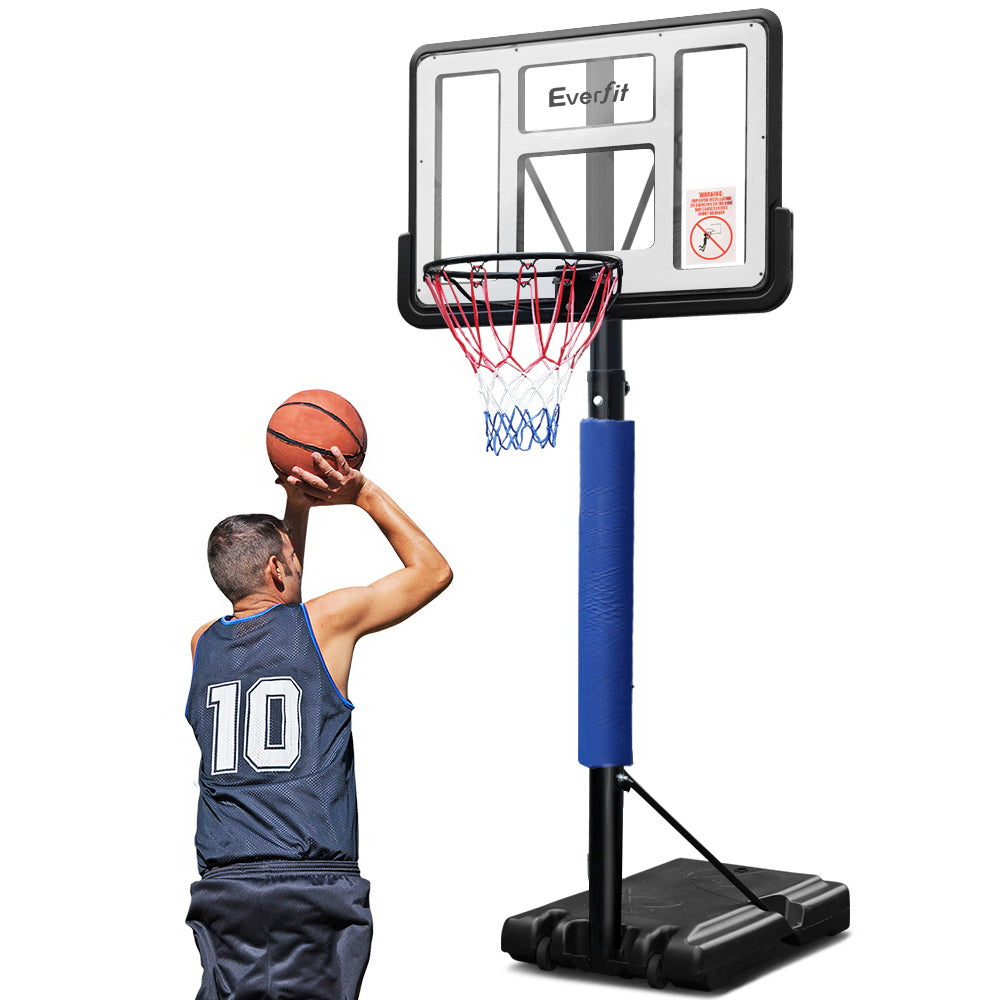 3.05M Basketball Hoop Stand System Adjustable Height Portable Pro Blue