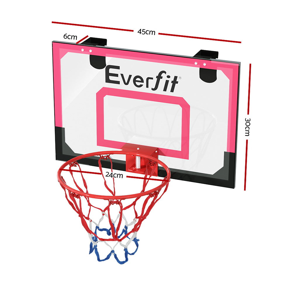 23 Mini Basketball Hoop Backboard Door Wall Mounted Sports Kids Red