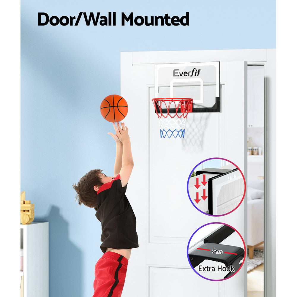 23 Mini Basketball Hoop Backboard Door Wall Mounted Sports Kids Black