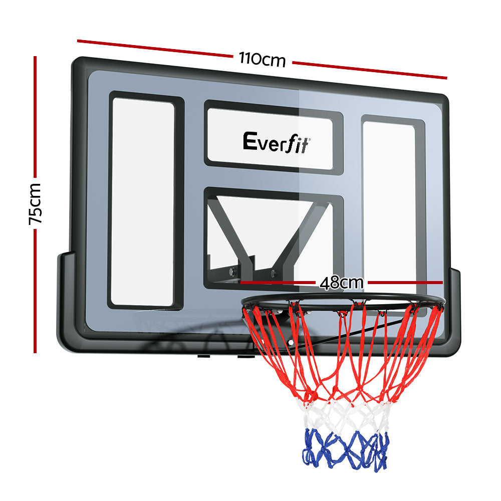 45 Basketball Hoop Backboard Wall Mounted Ring Net Sports Pro System