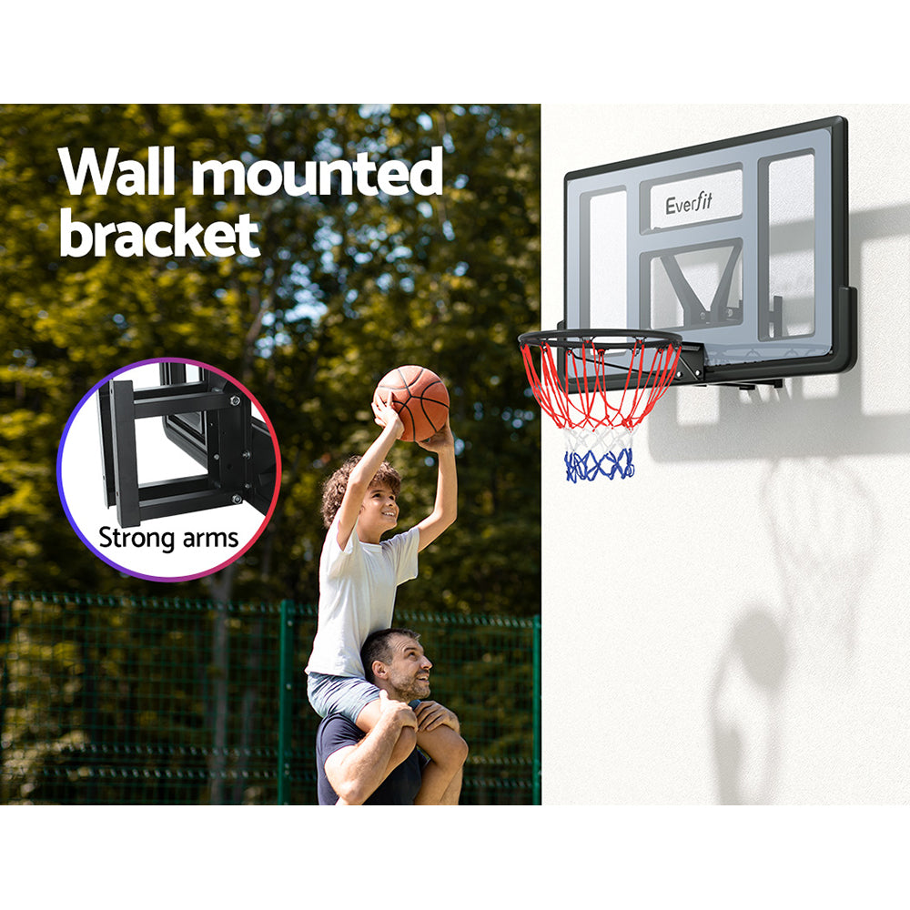 45 Basketball Hoop Backboard Wall Mounted Ring Net Sports Pro System