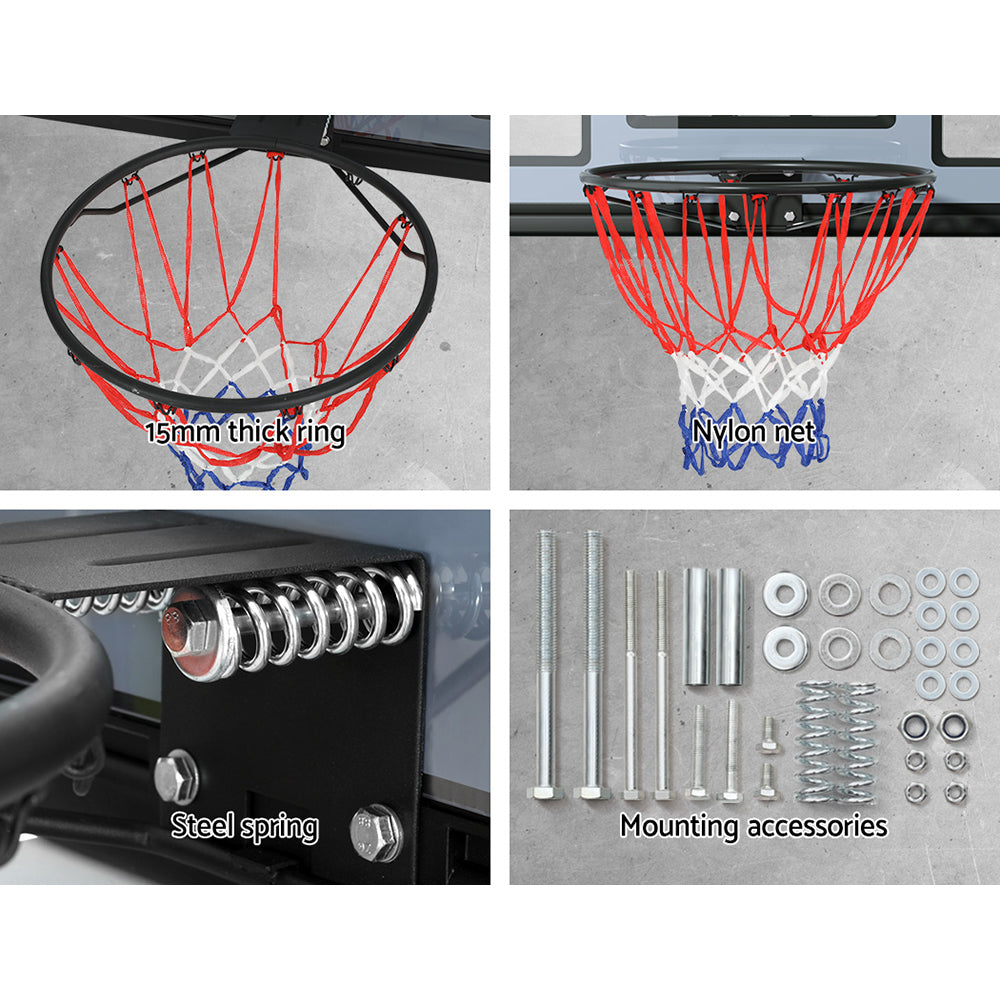 45 Basketball Hoop Backboard Wall Mounted Ring Net Sports Pro System