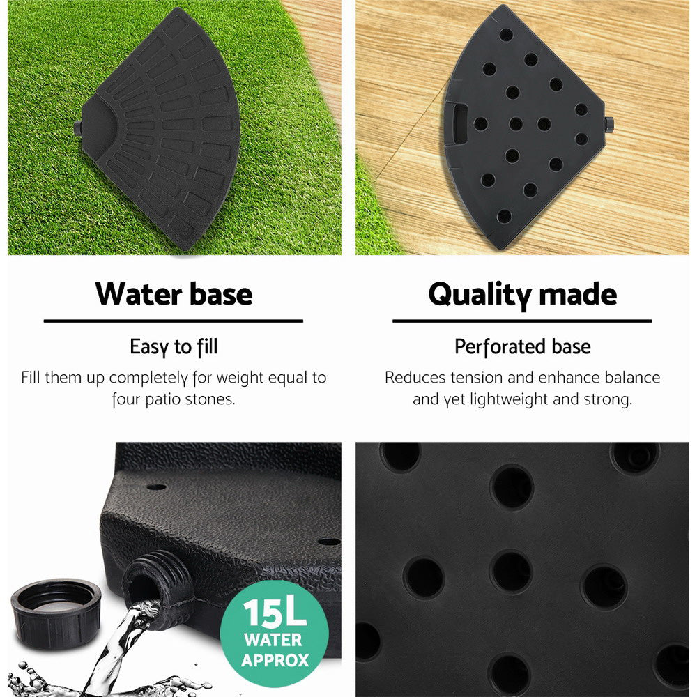 48cm Outdoor Umbrella Base Stand 4 Plates Pod Cantilever