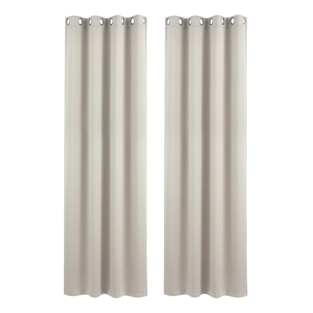 Artiss Blockout Curtains 2X 132x213cm Thermal Insulated Eyelet Drapes Beige