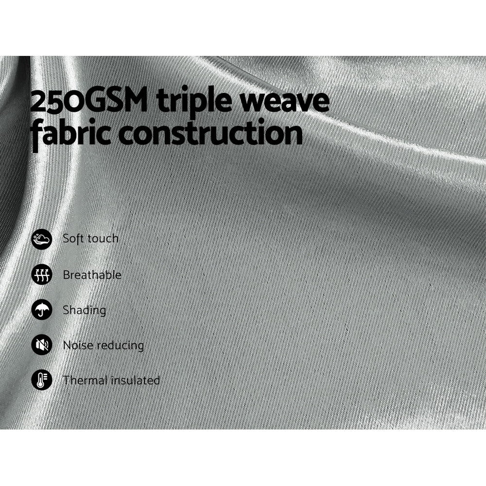 2X Blockout Curtains Eyelet 140x230cm Grey Shine