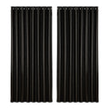 Artiss 2X Blockout Curtains Eyelet 300x230cm Black Shine