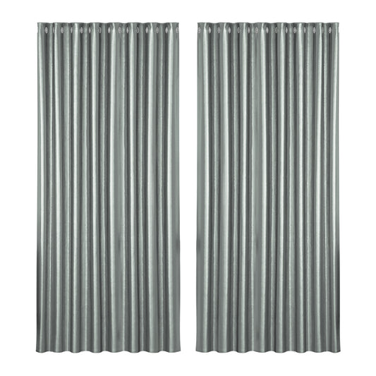 Artiss 2X Blockout Curtains Eyelet 300x230cm Grey Shine