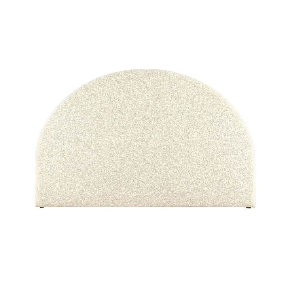 Bed Head Headboard Bed Frame King Boucle - GREI White