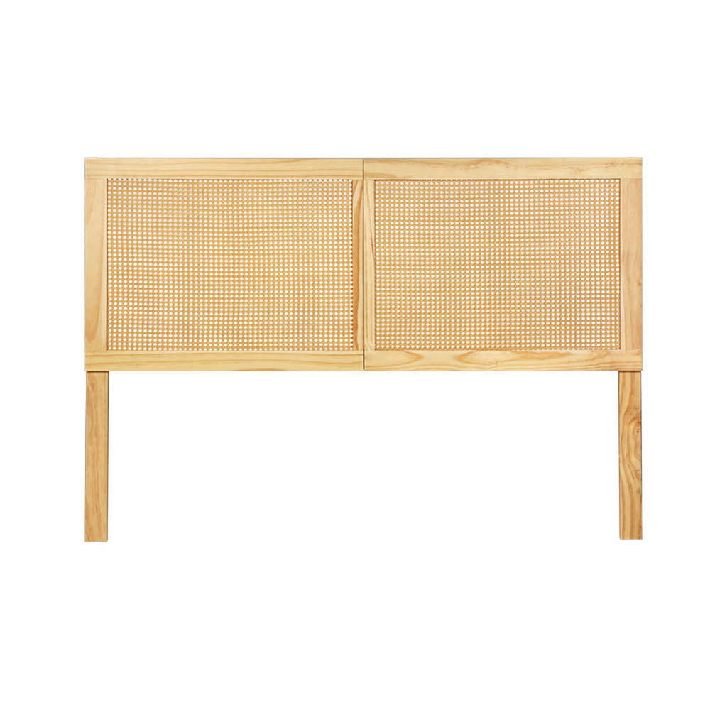 Bed Head Headboard Double Rattan - RIBO Pine
