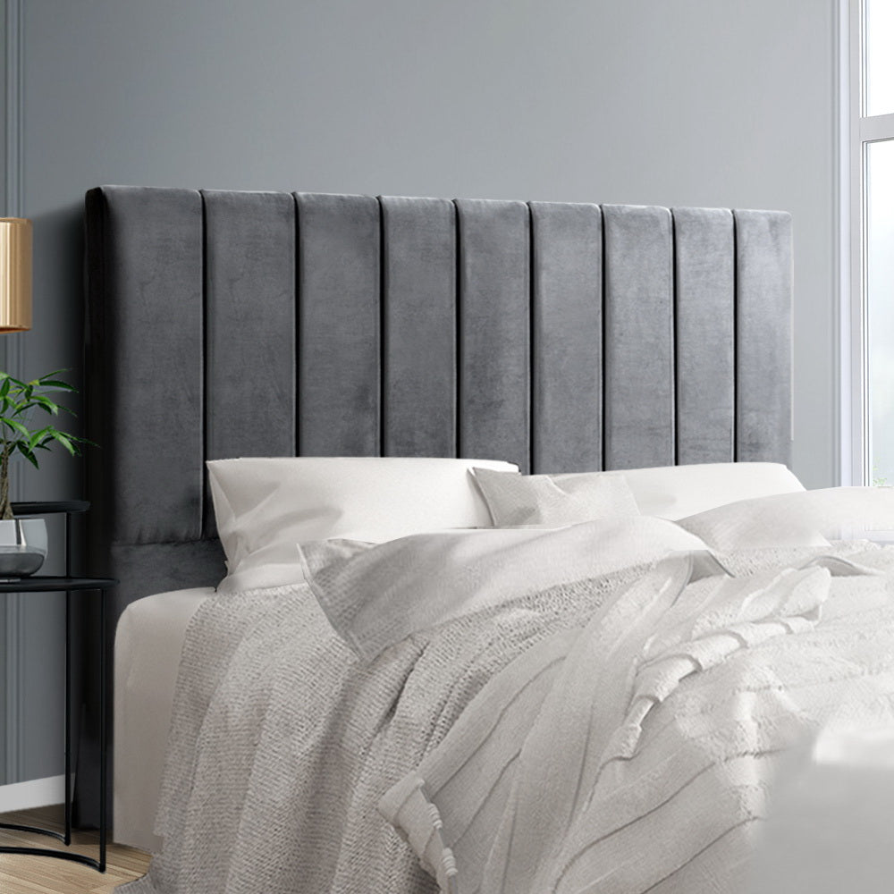 Bed Head Headboard Double Velvet - VELA Grey