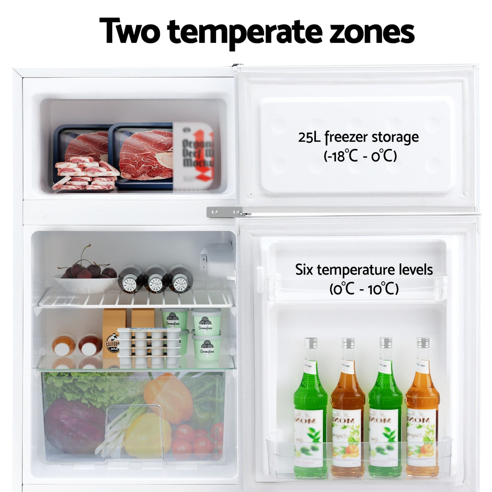80L Bar Fridge Mini Freezer Refrigerator White