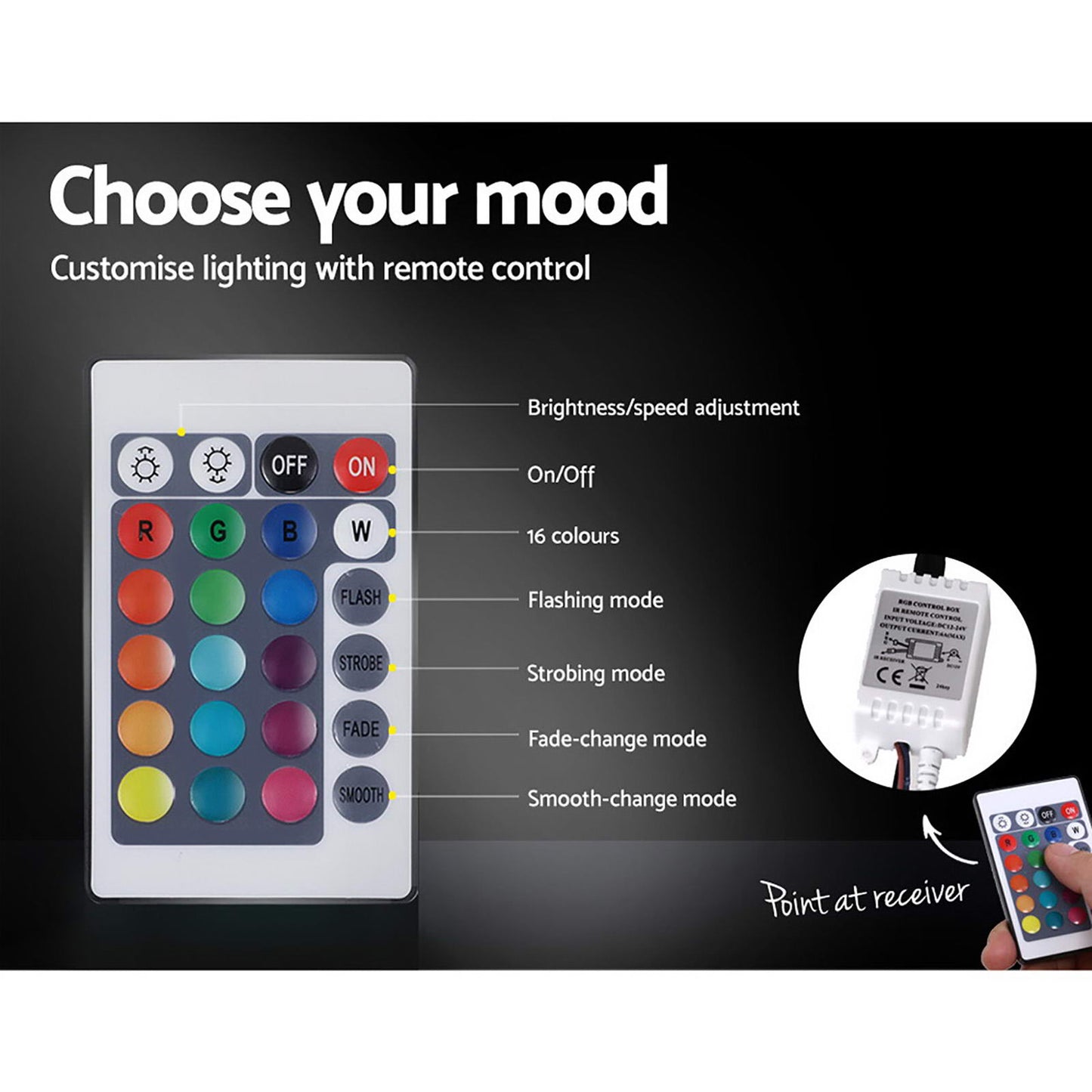 Bed Frame Double Size LED Gas Lift White COLE