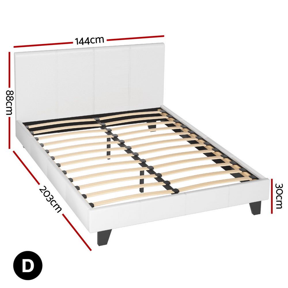 Bed Frame Double Size White NEO