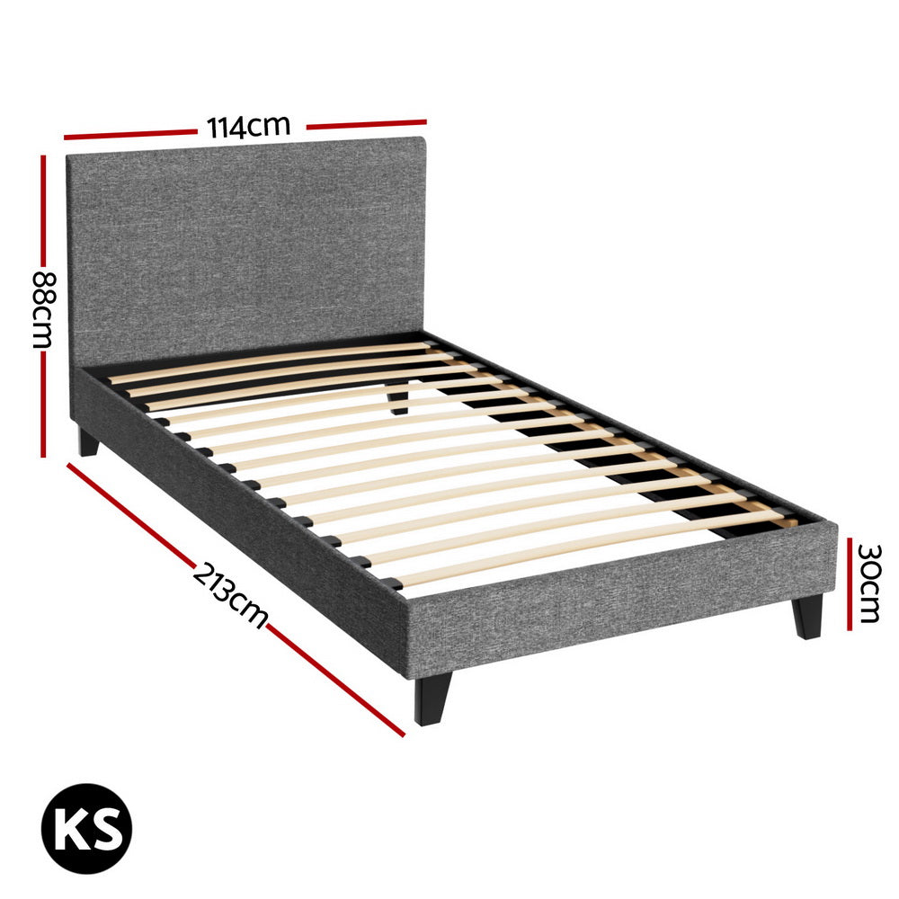 Bed Frame King Single Size Grey NEO