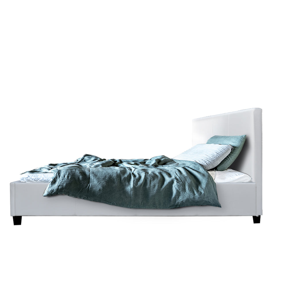 Bed Frame King Single Size White NEO