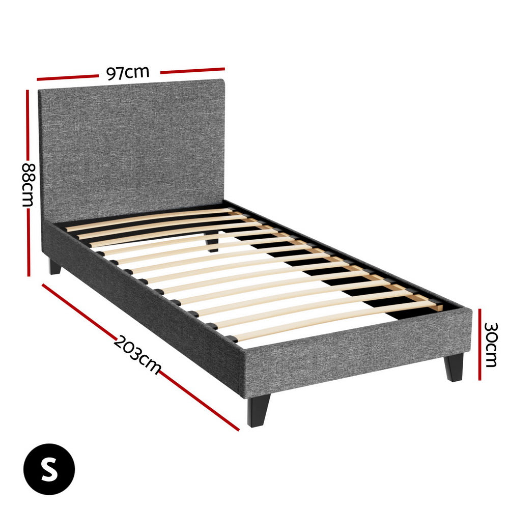 Bed Frame Single Size Grey NEO