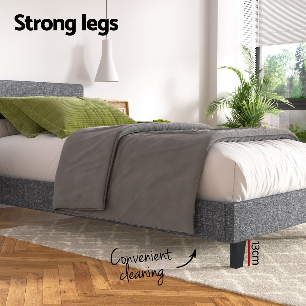 Bed Frame Single Size Grey NEO