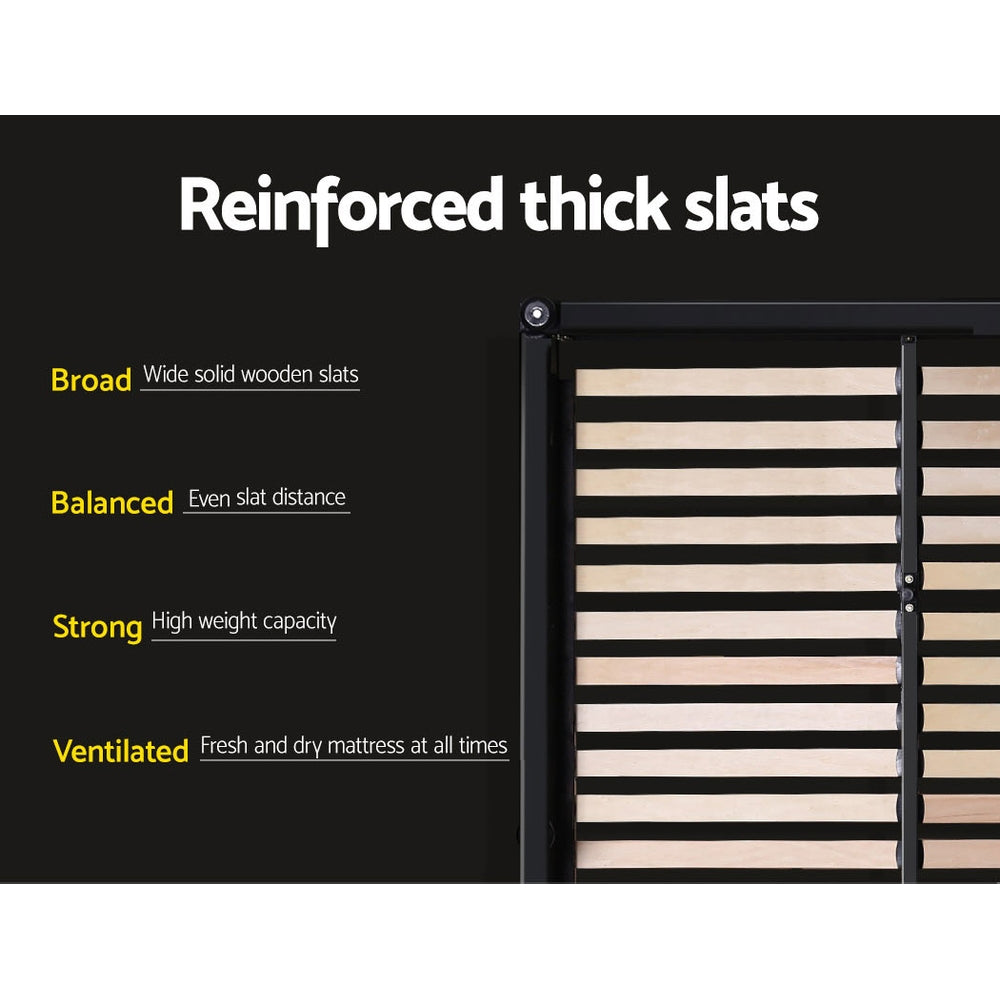 Bed Frame Queen Size Gas Lift Grey NINO