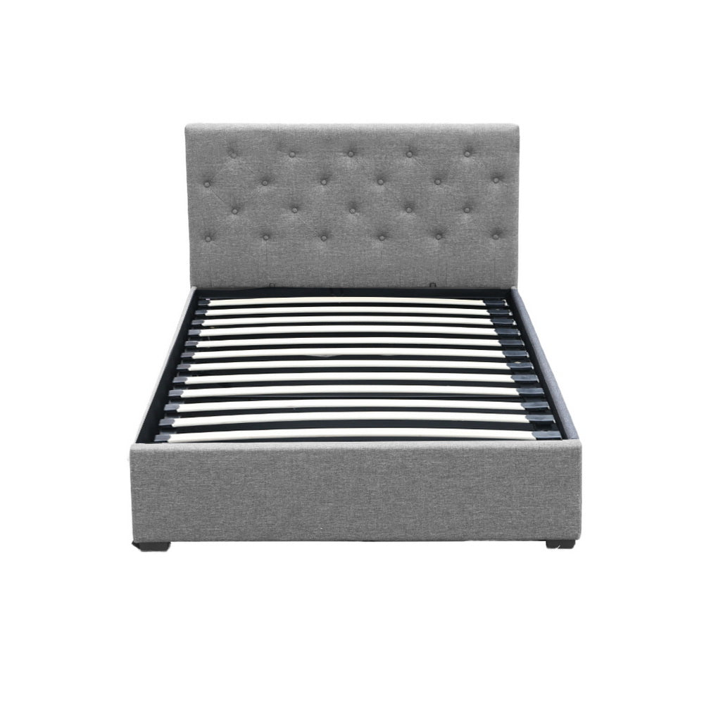 Bed Frame King Single Size Gas Lift Grey VILA