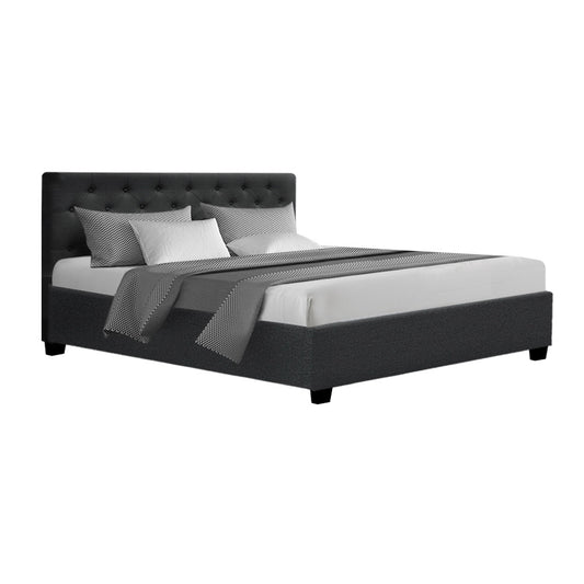Bed Frame Queen Size Gas Lift Charcoal VILA