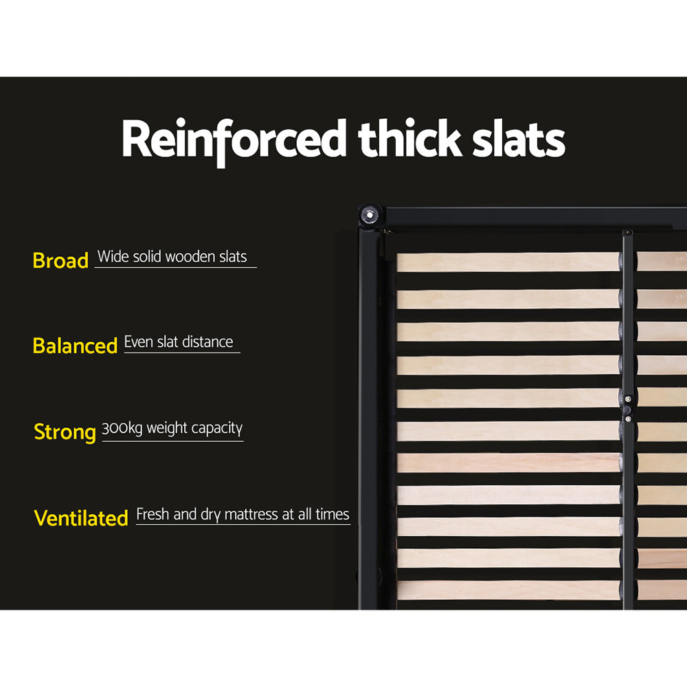 Bed Frame Double Size Gas Lift Black TIYO