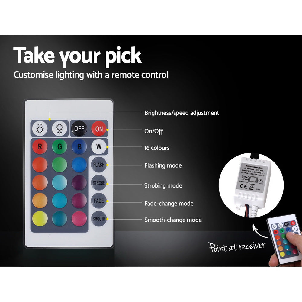 Bed Frame King Single Size LED Gas Lift Black LUMI