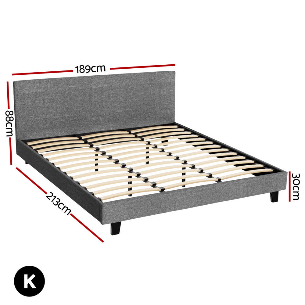 Bed Frame King Size Grey NEO