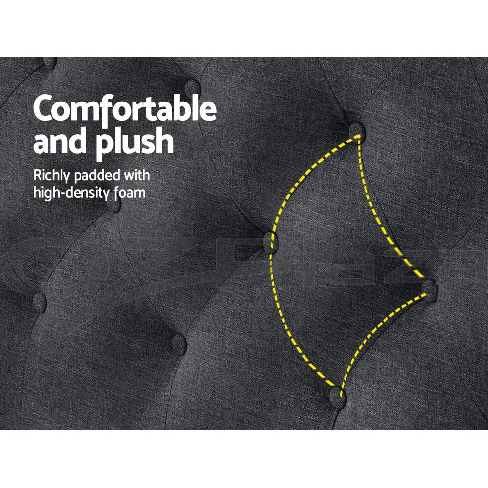 Bed Head Headboard King Size Fabric - CAPPI Charcoal