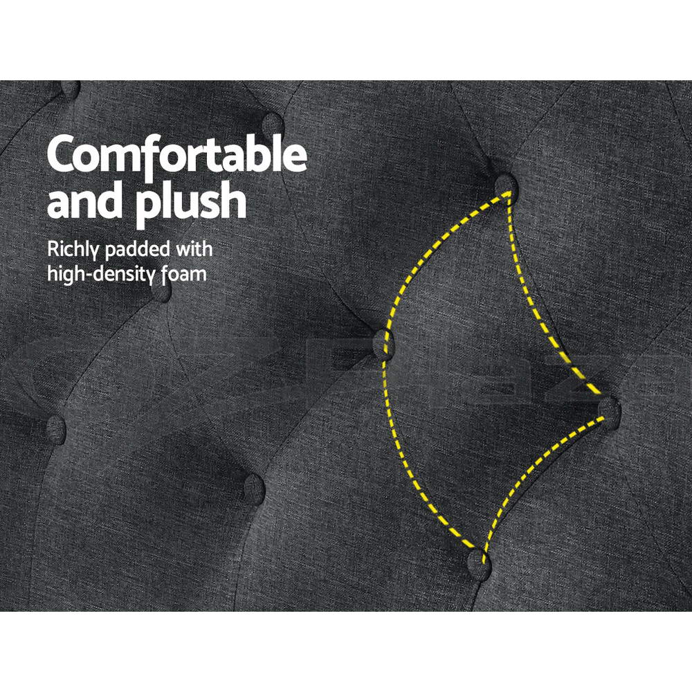 Bed Head Headboard Queen Size Fabric - CAPPI Charcoal