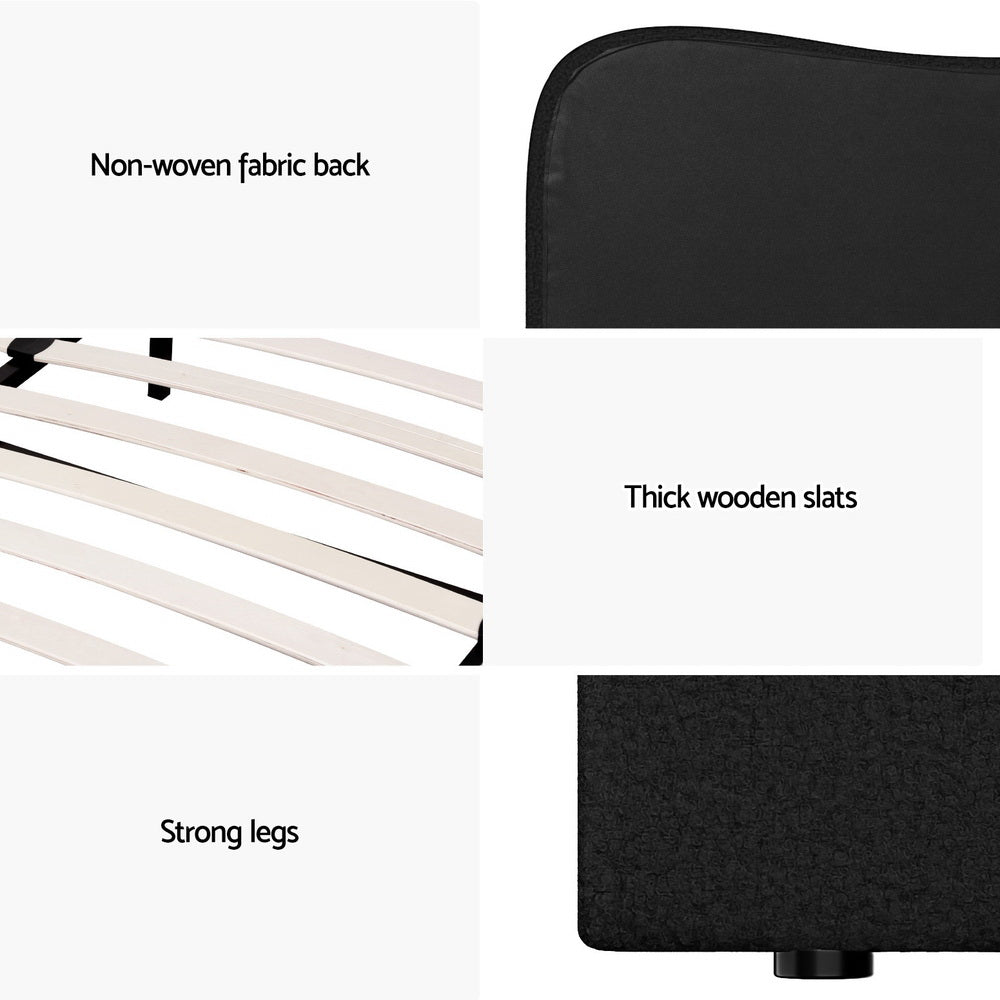 Bed Frame Double Size Boucle DARA