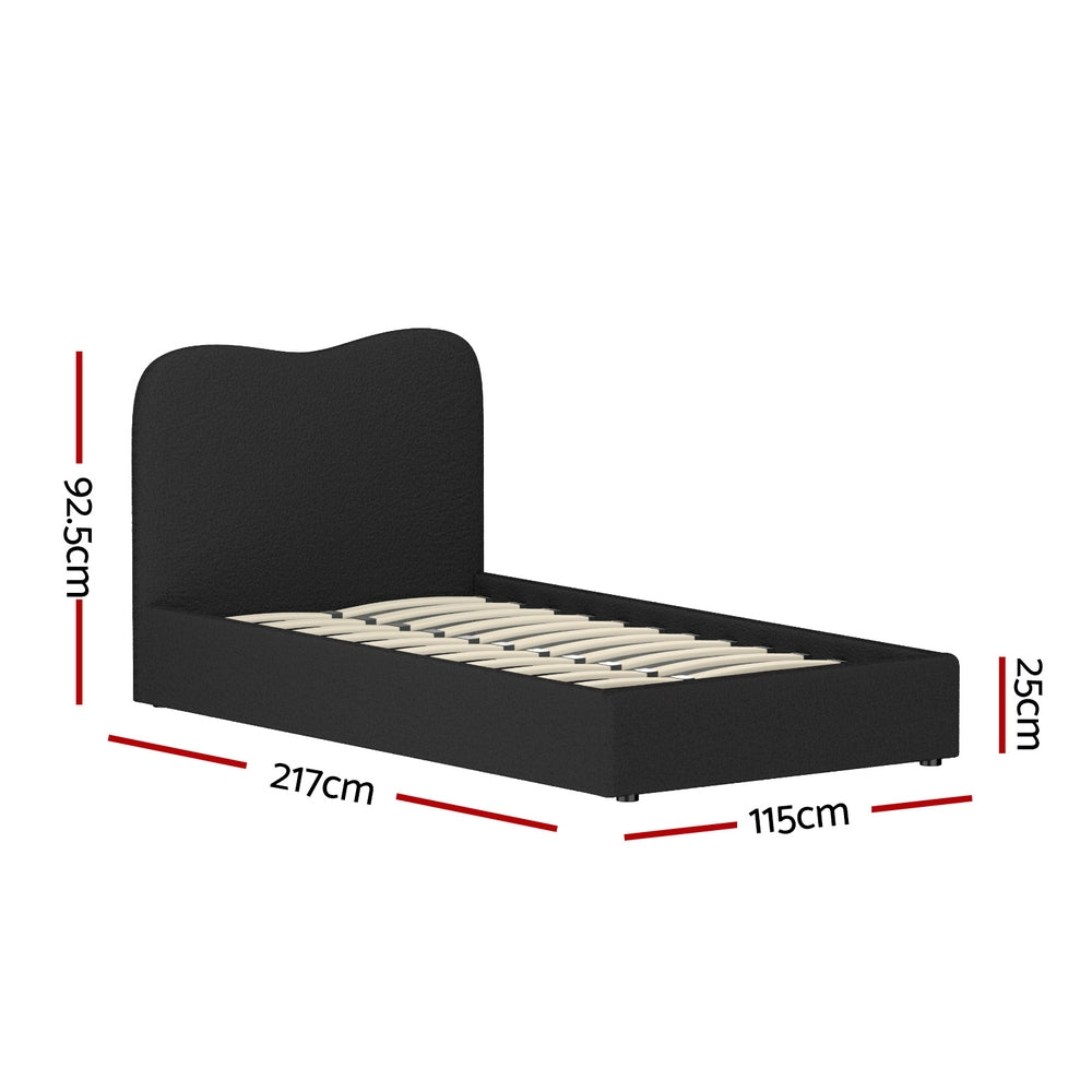 Bed Frame King Single Size Boucle DARA