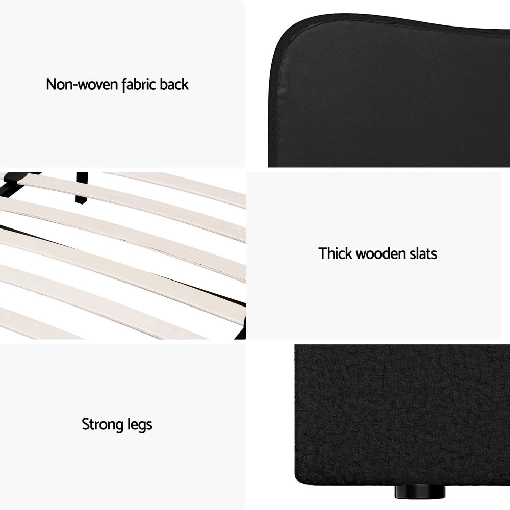 Bed Frame King Single Size Boucle DARA