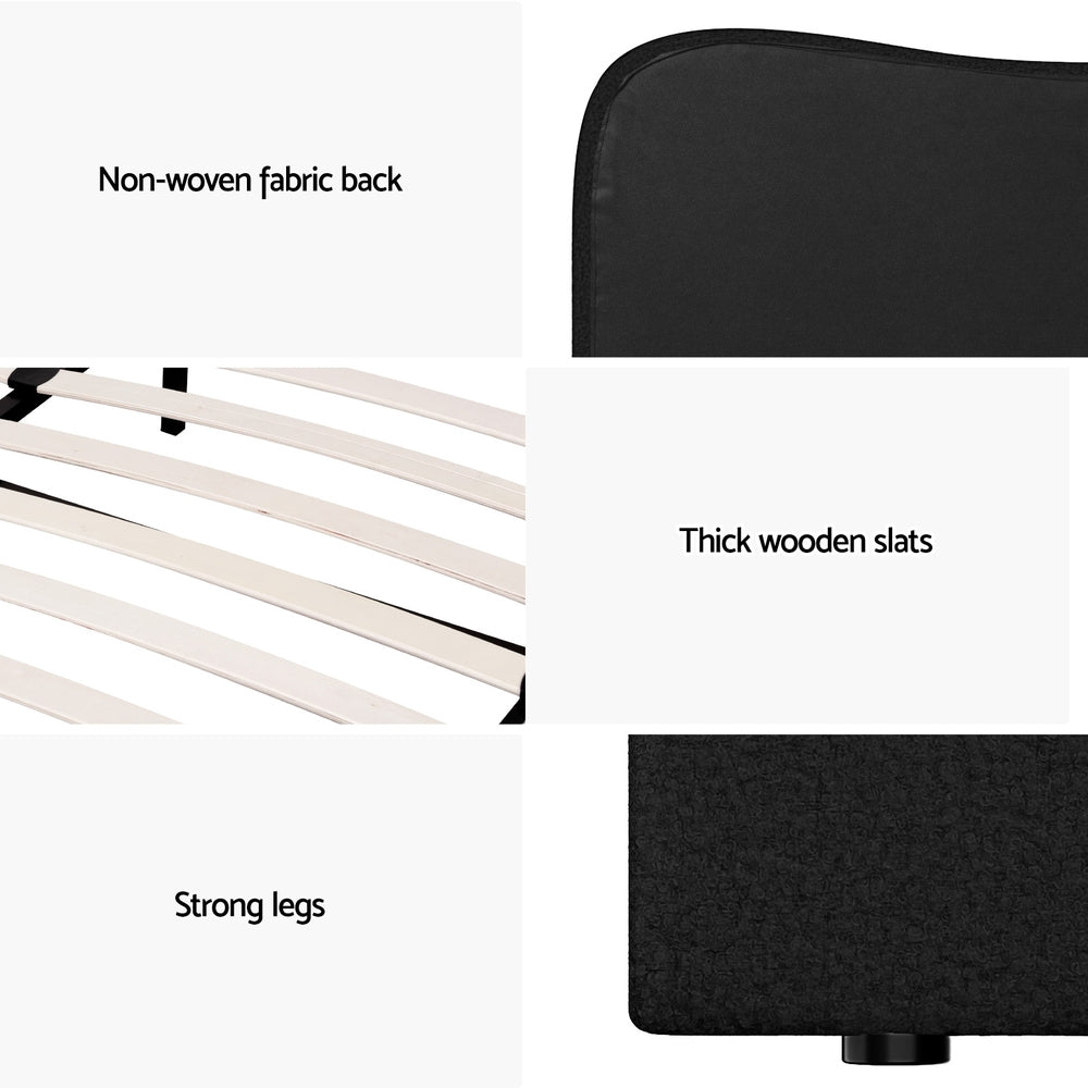 Bed Frame Queen Size Boucle DARA