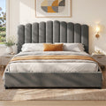 Artiss Bed Frame King Size Velvet Grey FION