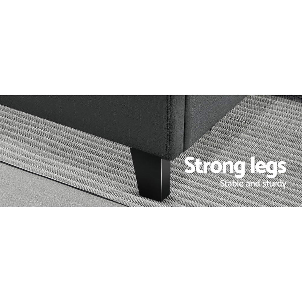 Artiss Bed Frame Queen Size Charcoal TINO
