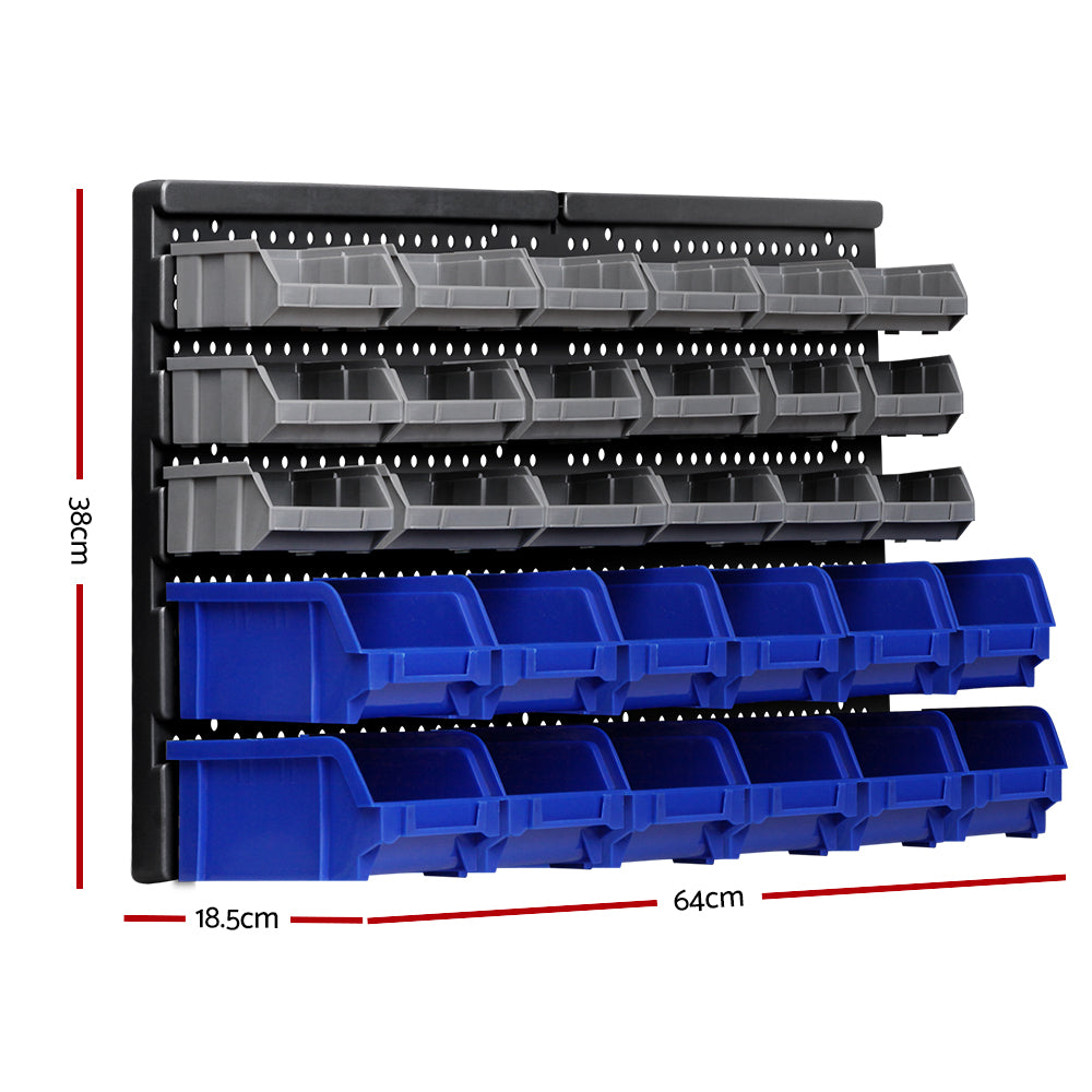 60 Storage Bin Rack Wall Mounted