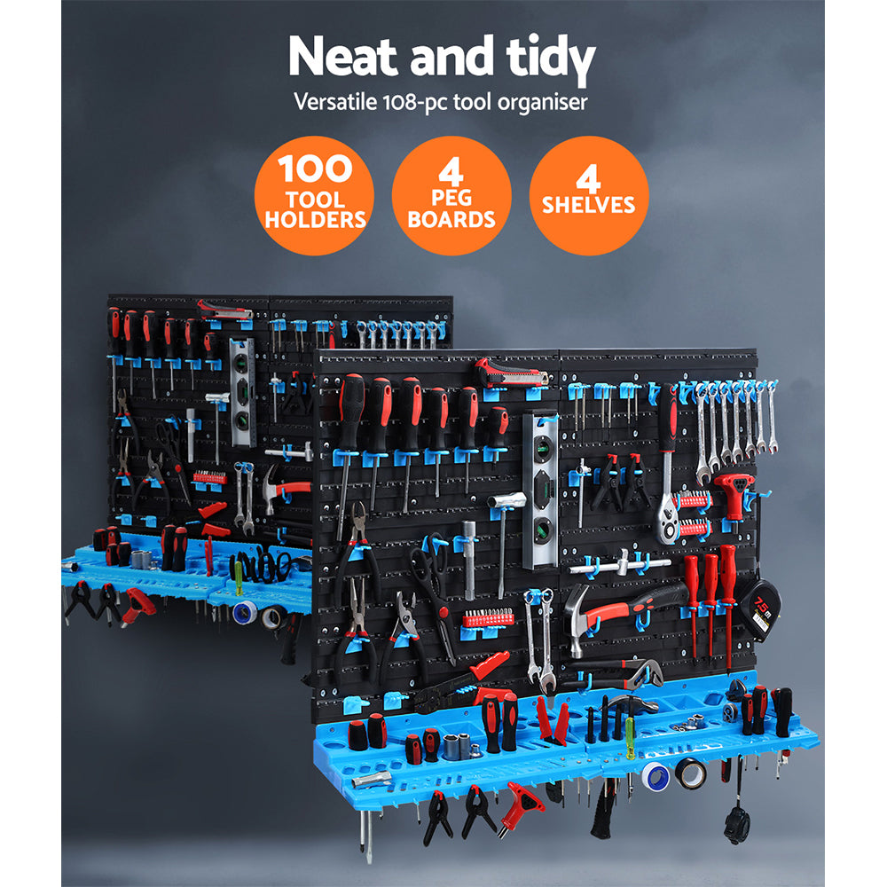 108 Storage Bin Rack Wall Mounted
